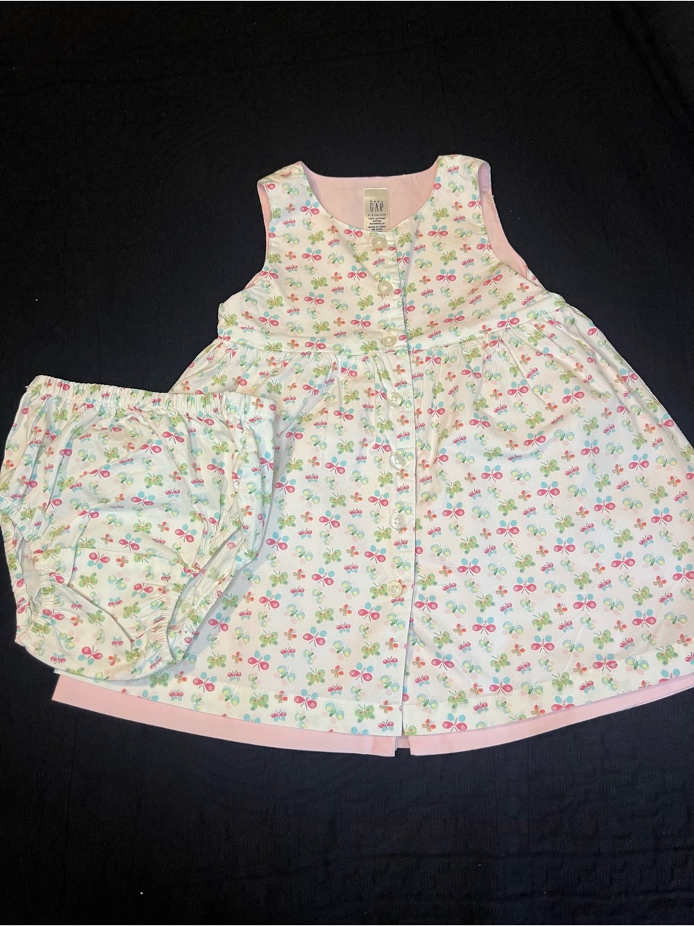 GAP Toddler Girls Pink Floral Sleeveless Dress Set